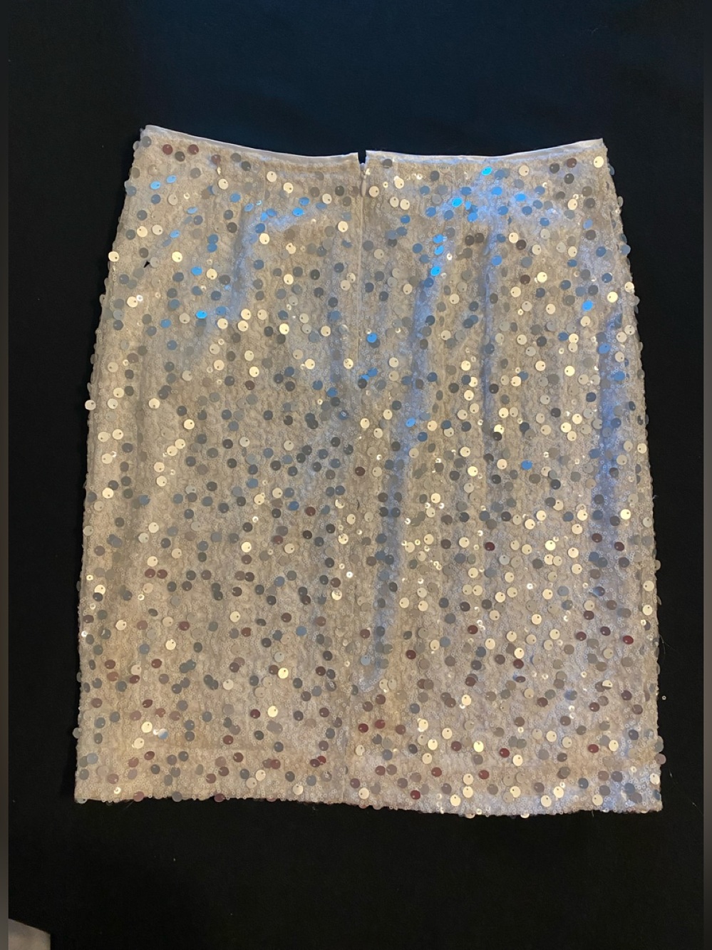 Jones New York Silver Sequin Pencil Skirt